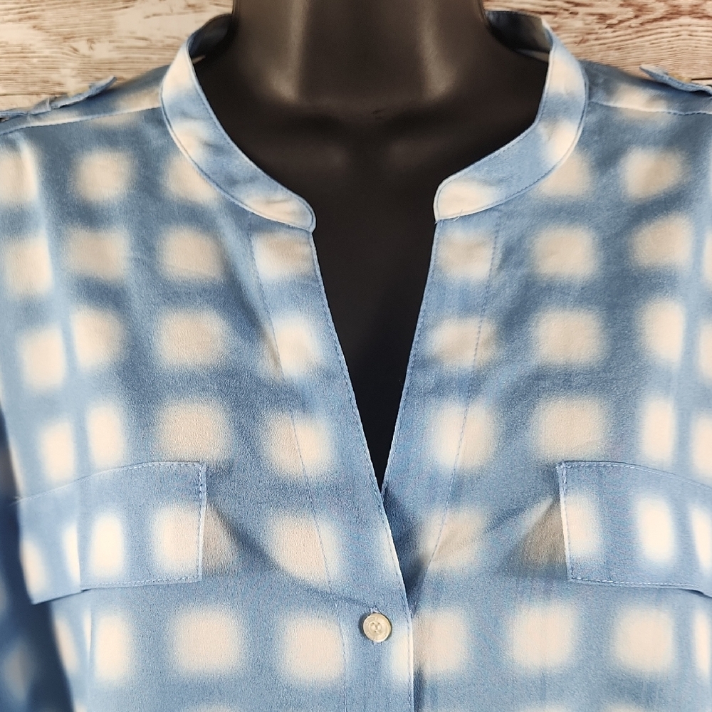 Blue and White Checkered Blouse - Picture 5 of 10
